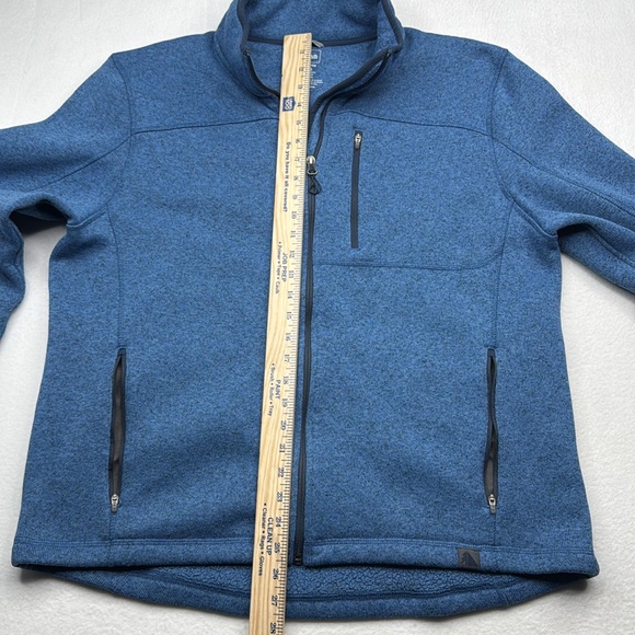 LL Bean men's Sweater Fleece jacket XL slightly fitted polyester full zip blue - Picture 4 of 6